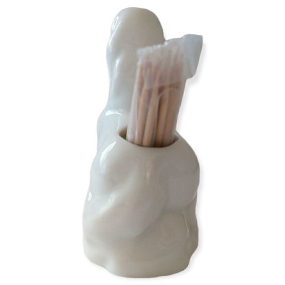 Vtg Atlanta GA Unicorn Toothpick Holder State Souvenir Ceramic Horse White Gold. - Picture 10 of 16